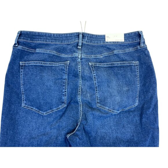 Warp + Weft Womens Blue Denim Flare Jeans Miami High Rise Stretch Sz 22 - New - Picture 4 of 11